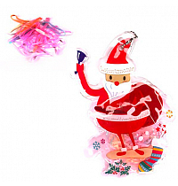 Резинки для волос силиконовые "Новый Год-Дед Мороз с подарками",цв.микс, Арт.753-317